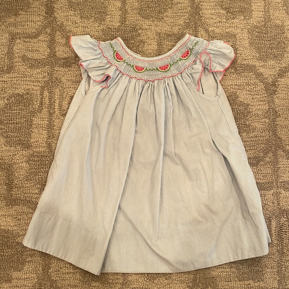 Petit Bebe, 24 month, smocked watermelon collar dress
